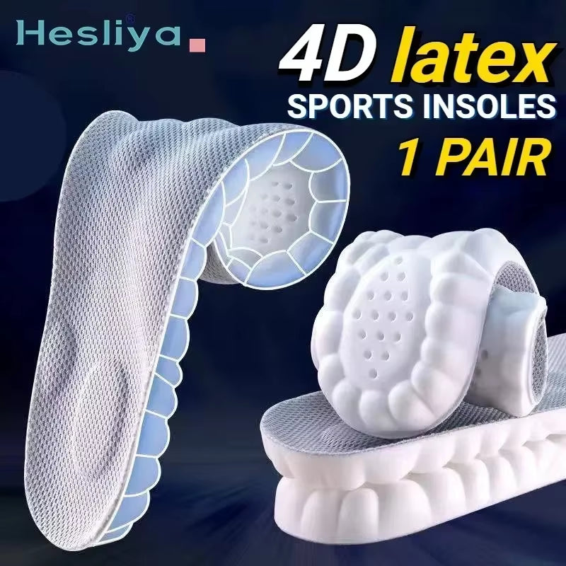 Semelle massante 4D Massage Shoes Insoles Super Soft Latex Sports Insole for Feet Running Basket Shoe Sole Arch Support Orthopedic Inserts Unisex
