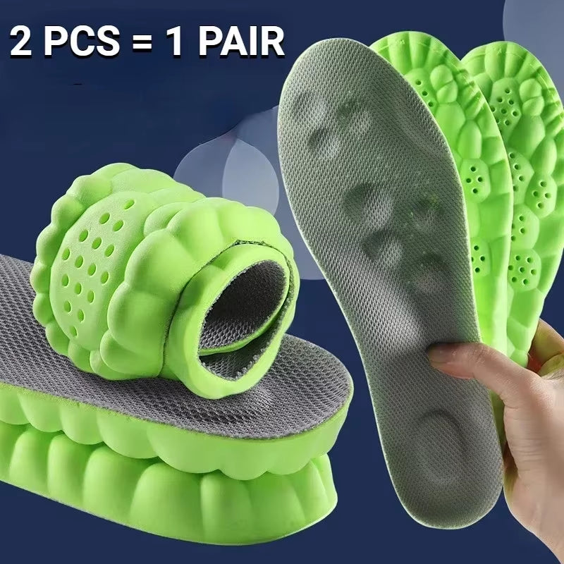 Semelle massante 4D Massage Shoes Insoles Super Soft Latex Sports Insole for Feet Running Basket Shoe Sole Arch Support Orthopedic Inserts Unisex